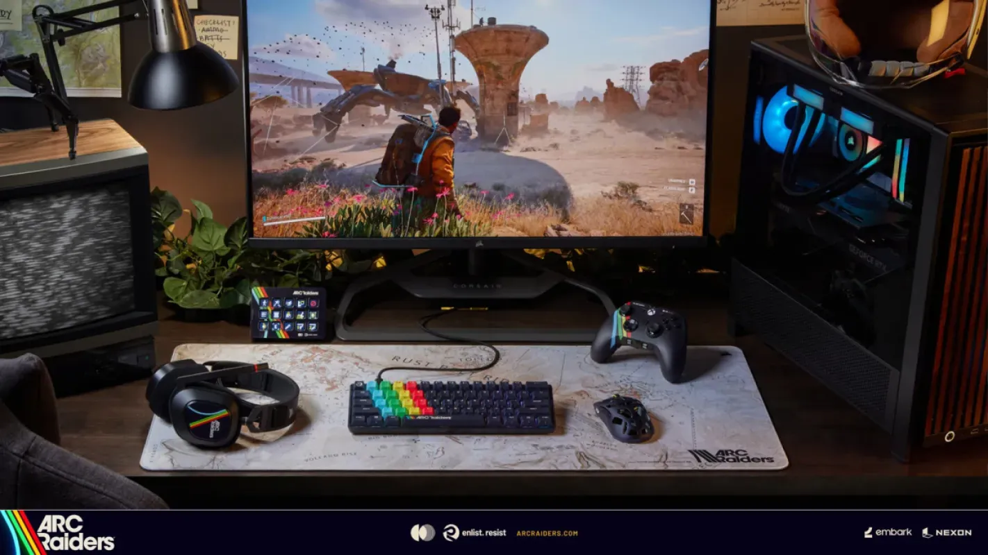 ARC Raiders faz 1 ano e ganha coleção oficial da CORSAIR, SCUF e Elgato com itens exclusivos no jogo