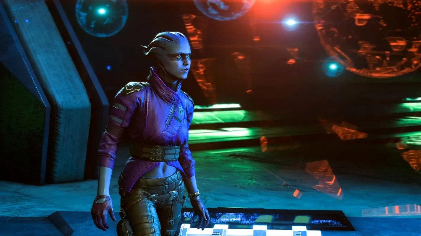 Personagem em cena de um jogo da série Mass Effect
