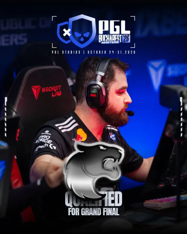 Arte oficial da PGL com jogador da FURIA e a mensagem de classificação para a grande final da PGL Masters Bucharest 2026